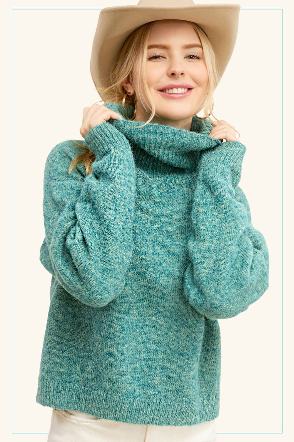 Loose Fit Turtle Long Sleeve Sweater