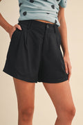 Linen Pleated Shorts