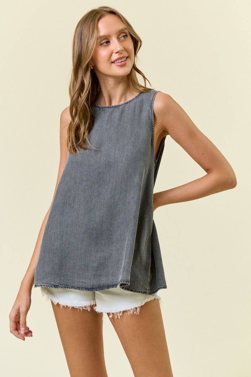 Sleeveless Denim Top