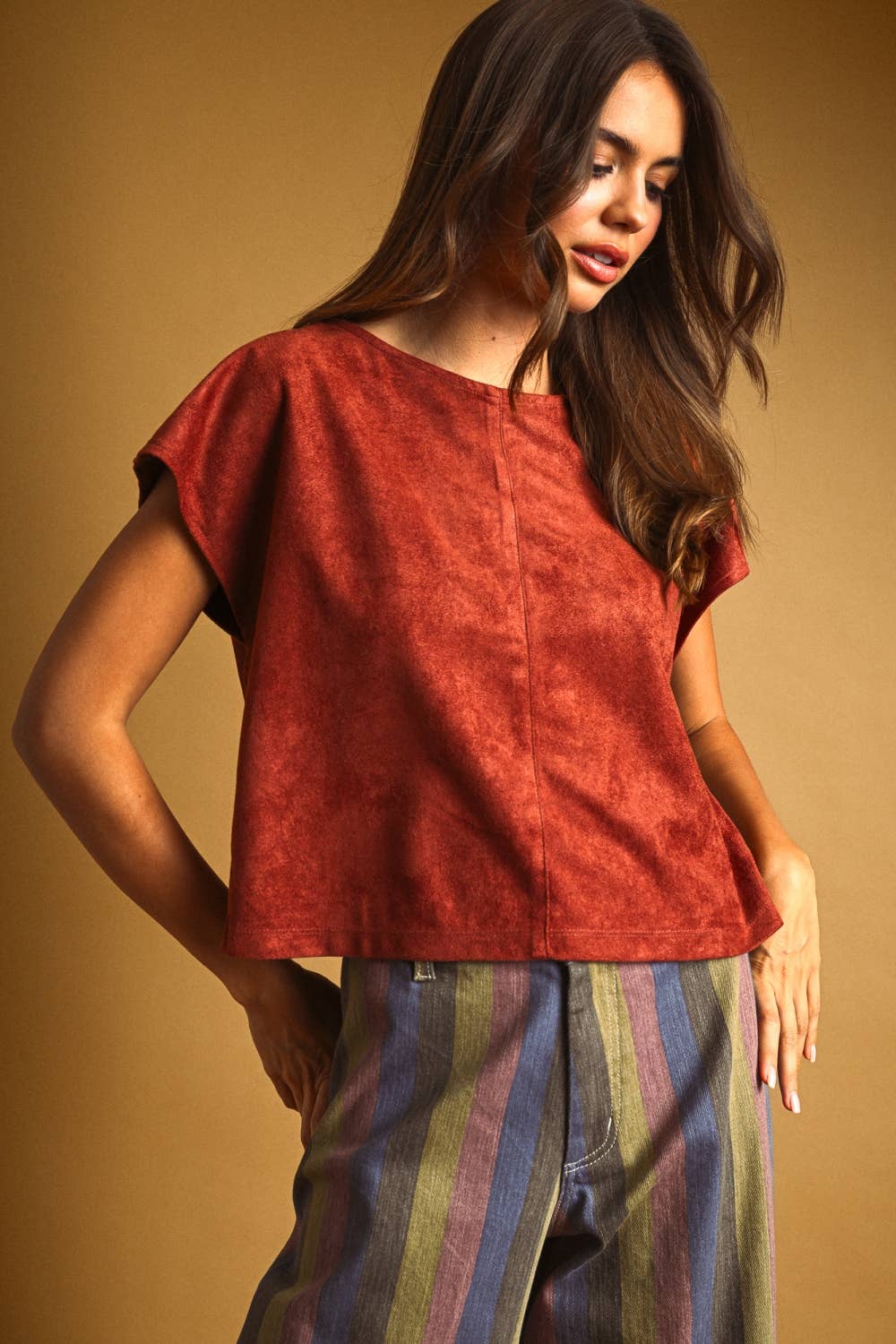 Suede Crop Top