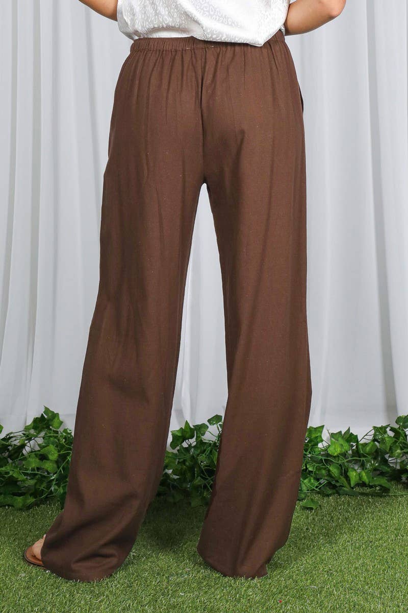Straight Leg Linen Pant