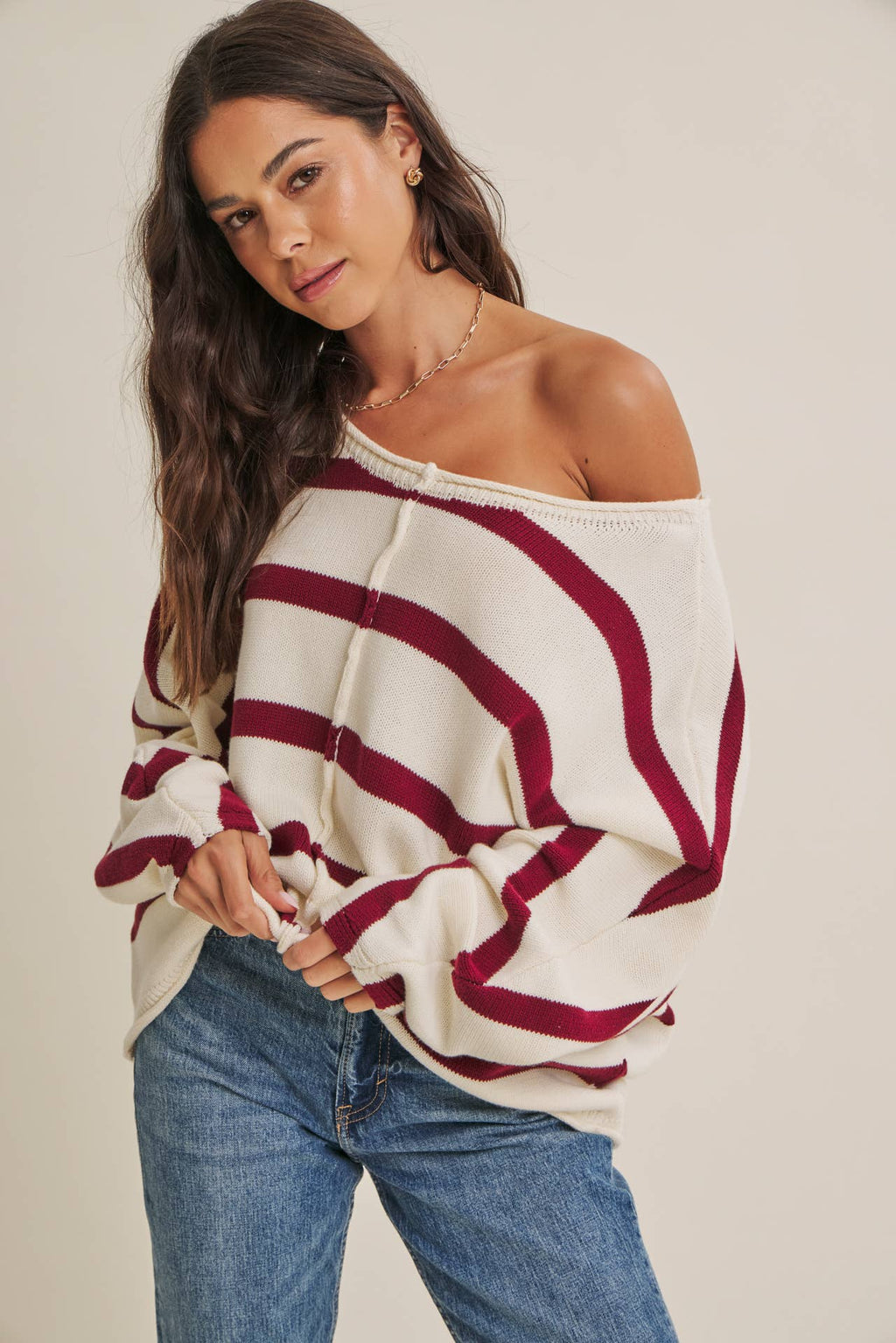 Stripe Slouchy Sweater