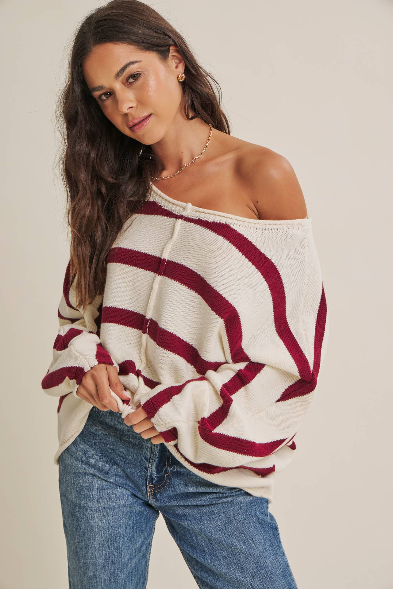 Stripe Slouchy Sweater