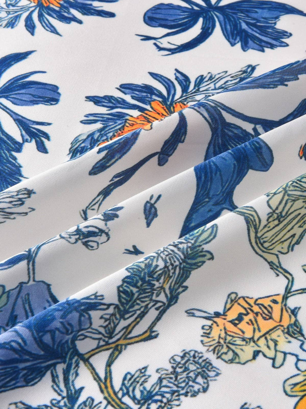 Scarvii Vintage Botanical Blue Scarf