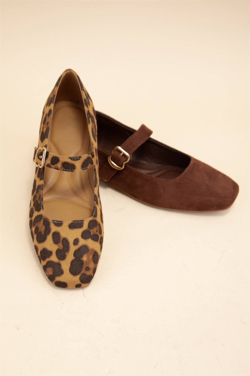 Charlotte Buckled Strap Square Toe Mary Jane Flats