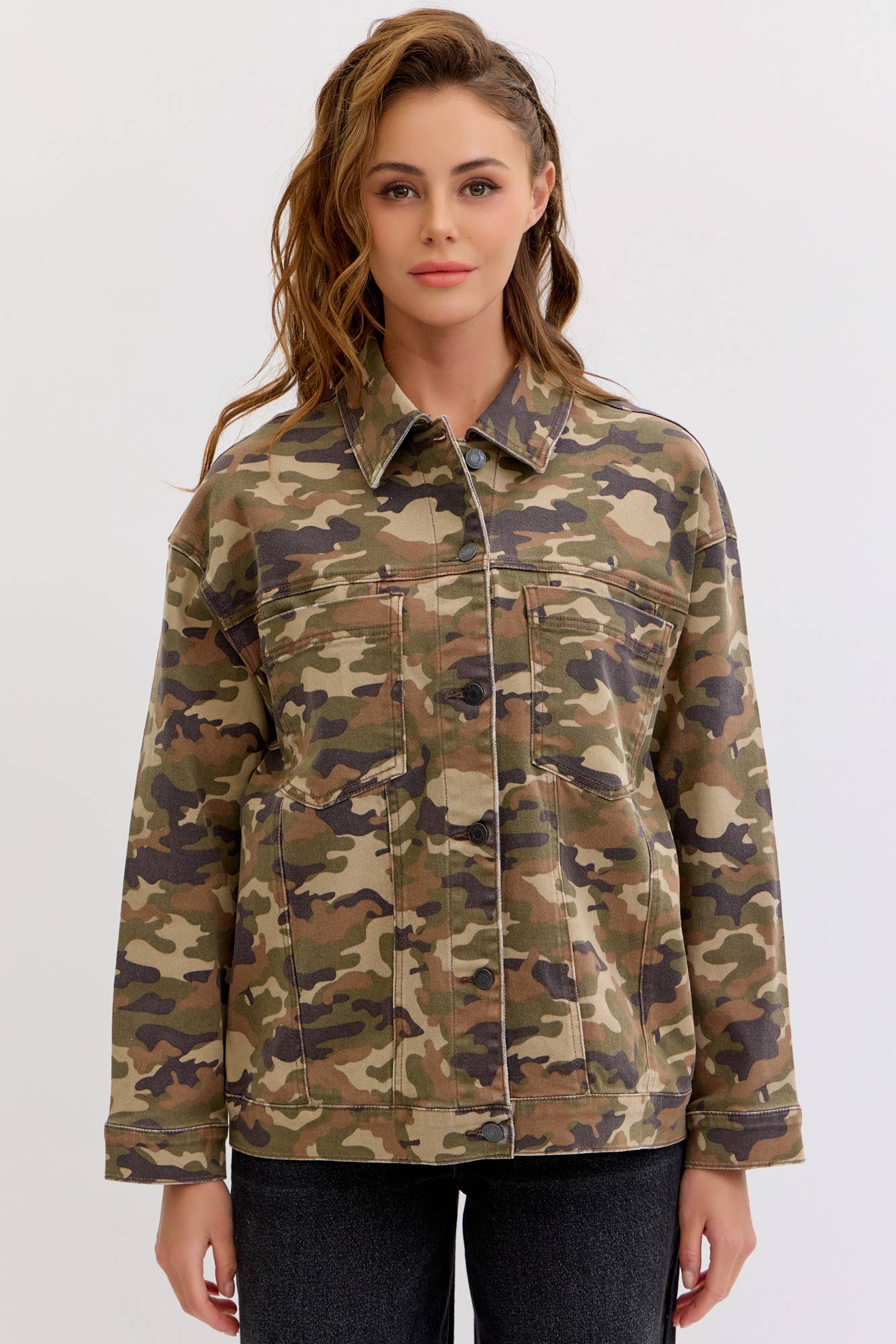 Cello Camo Oversized Jacket