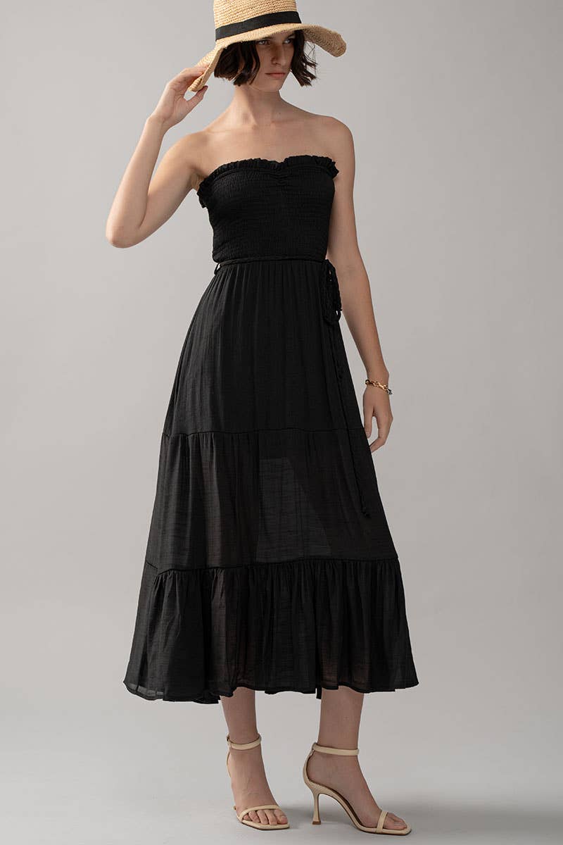 Smocked Tiered Ruffle Maxi Dress