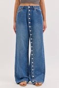 High Rise Buttoned Wide Leg
