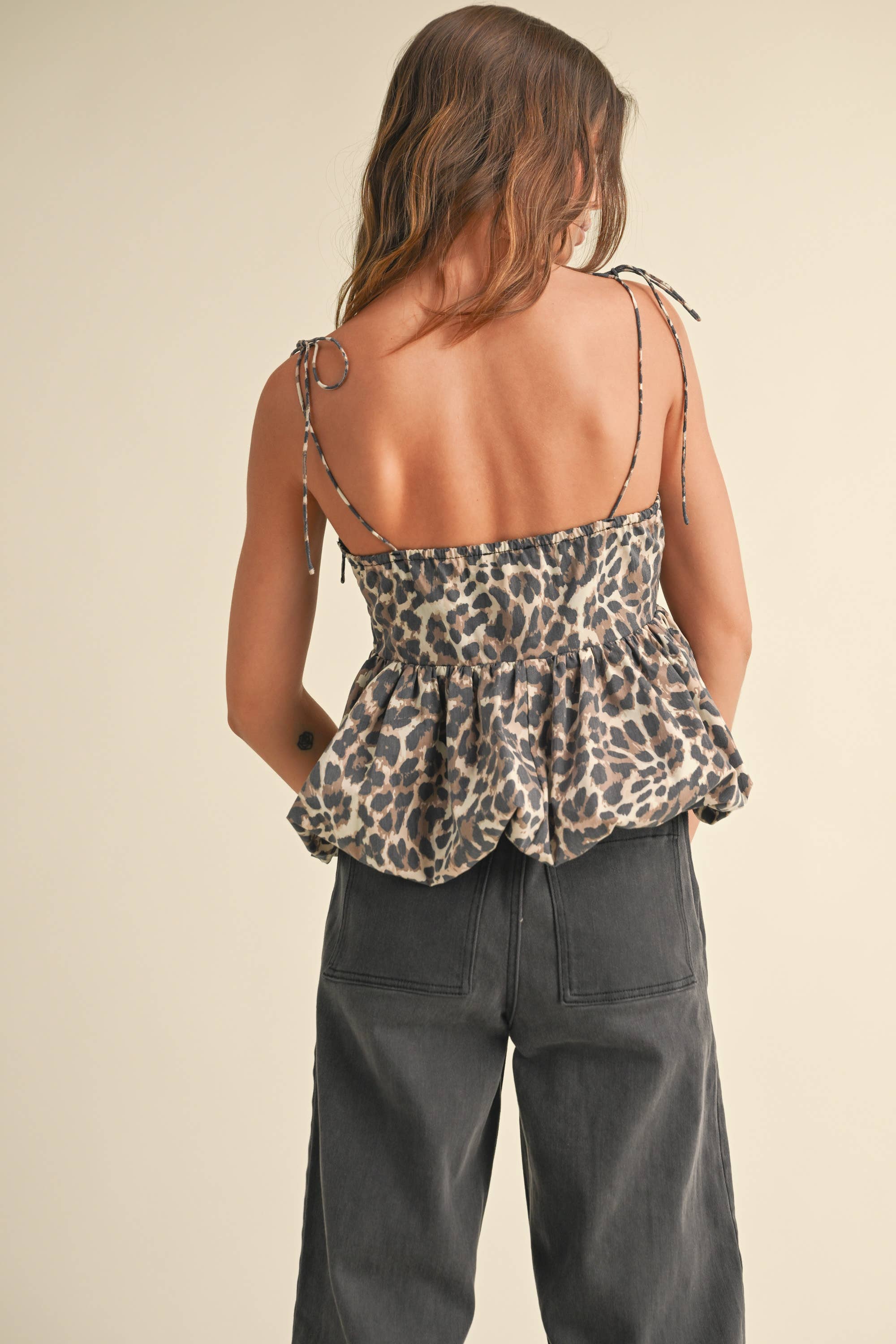 Leopard Print Ballon Bottom Top
