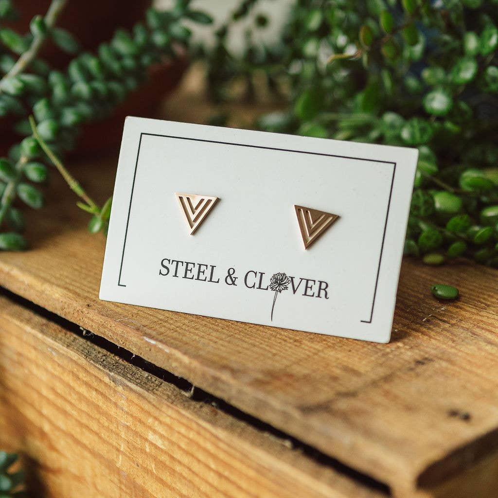Pinnacle Triangle Stud Earrings