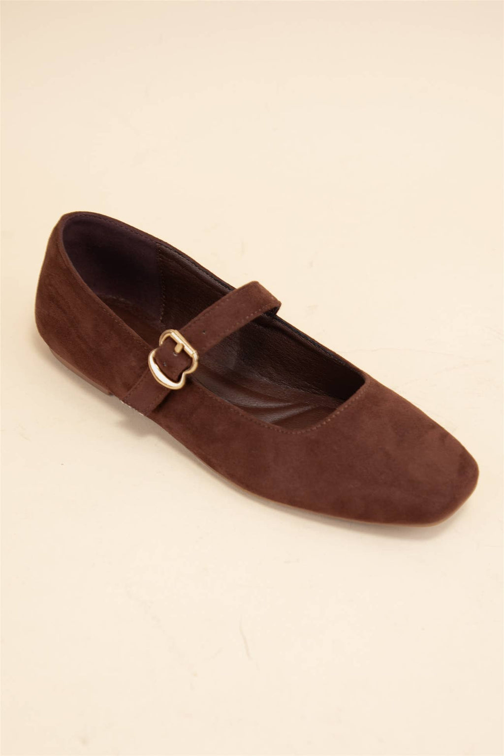 Charlotte Buckled Strap Square Toe Mary Jane Flats