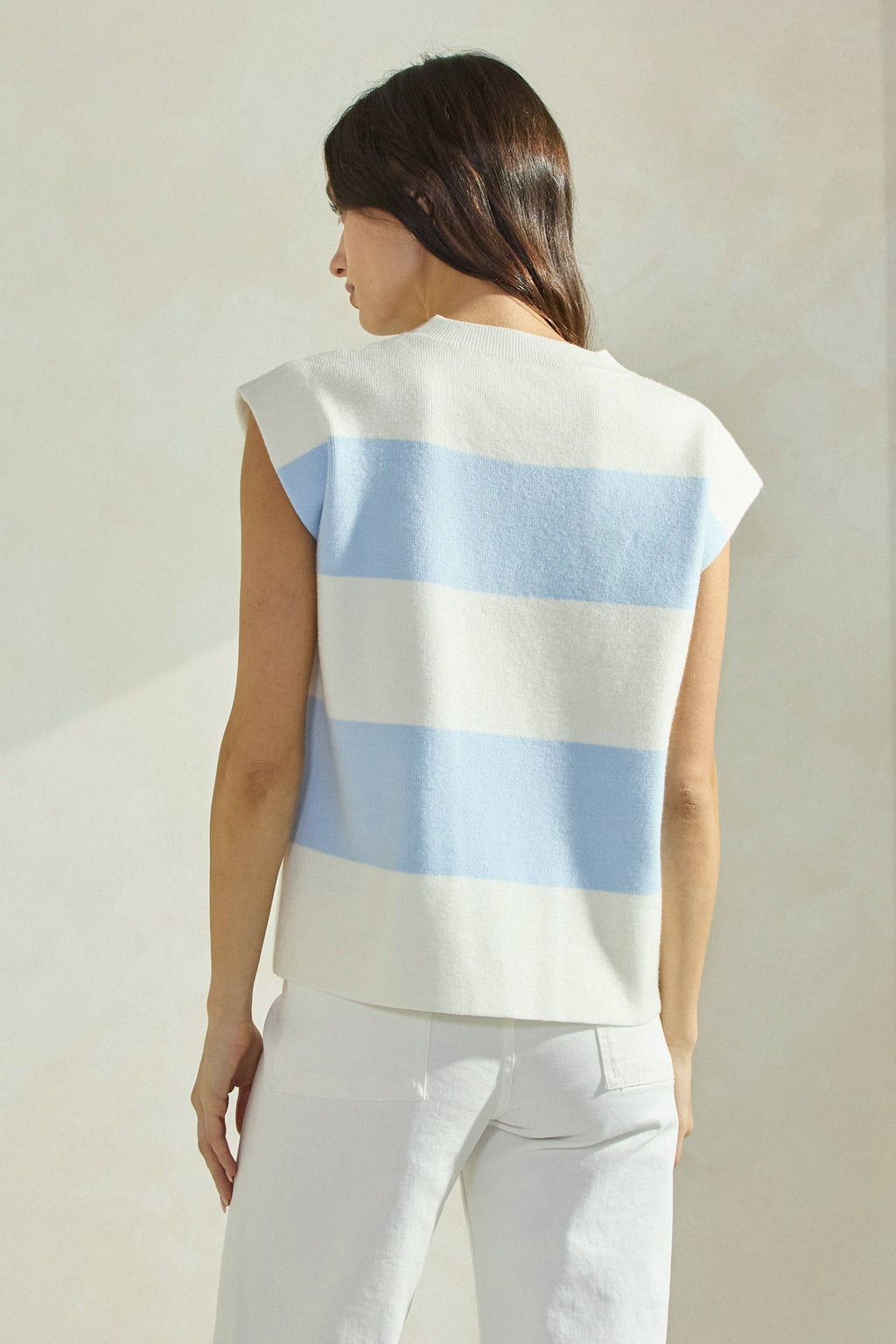 Striped Sleeveless Knit Top