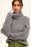 Loose Fit Turtle Long Sleeve Sweater