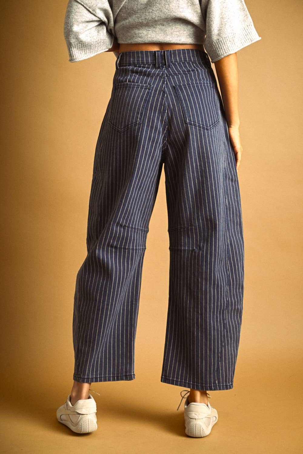 Pinstriped Barrel Pant