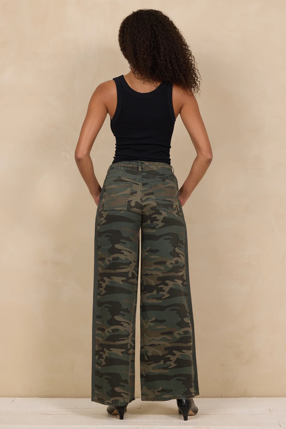 Camo Tencel Wide Leg