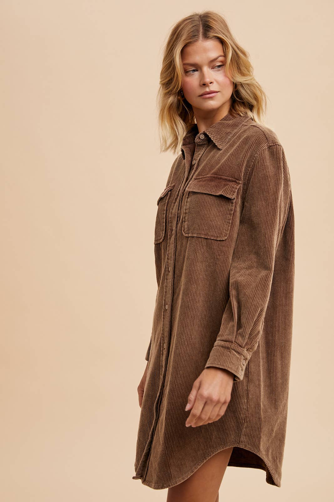 Garment Washed Corduroy Duster