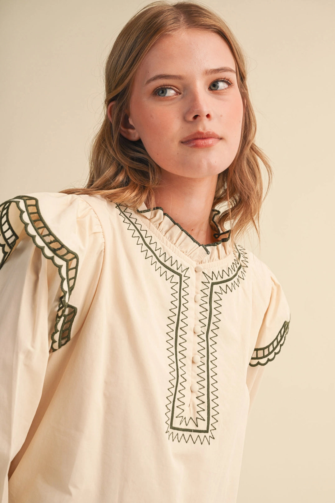Embroider Detail Long Sleeve