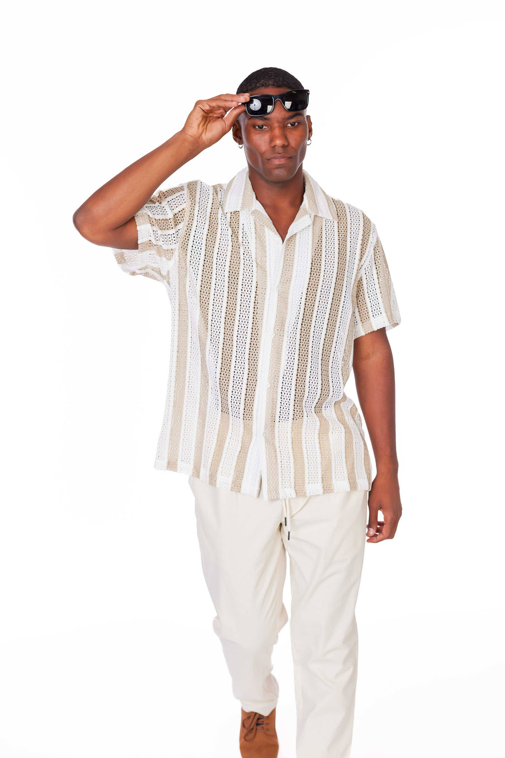 Men's Crochet Short Sleeve Shirt