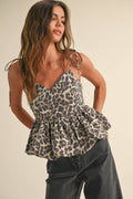 Leopard Print Ballon Bottom Top