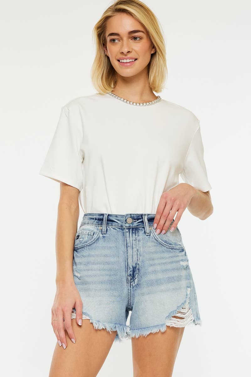 Comfort Waist High Rise Mom Shorts