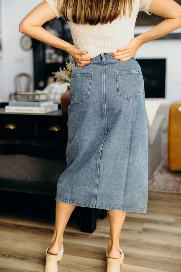 Button Front Skirt