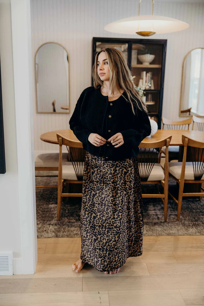 Maxi Slip Skirt in Savana Spots
