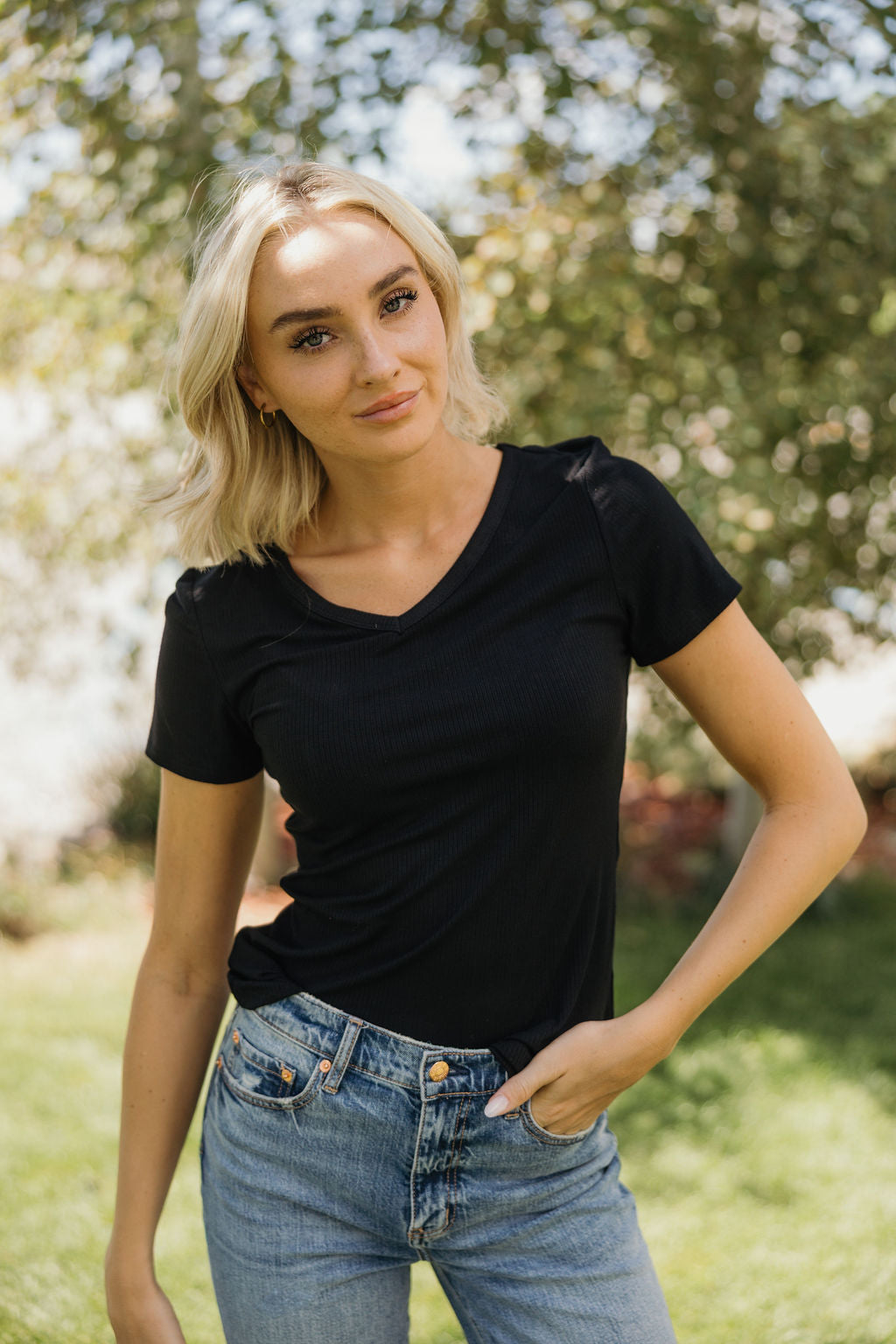 Short Sleeve V-Neck Tee