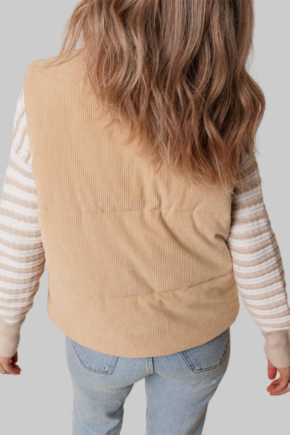 Corduroy Zipped Puffer Vest