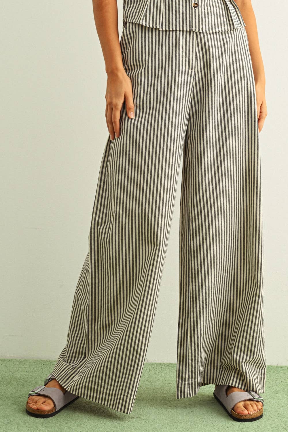 Striped Wide Leg Trouser