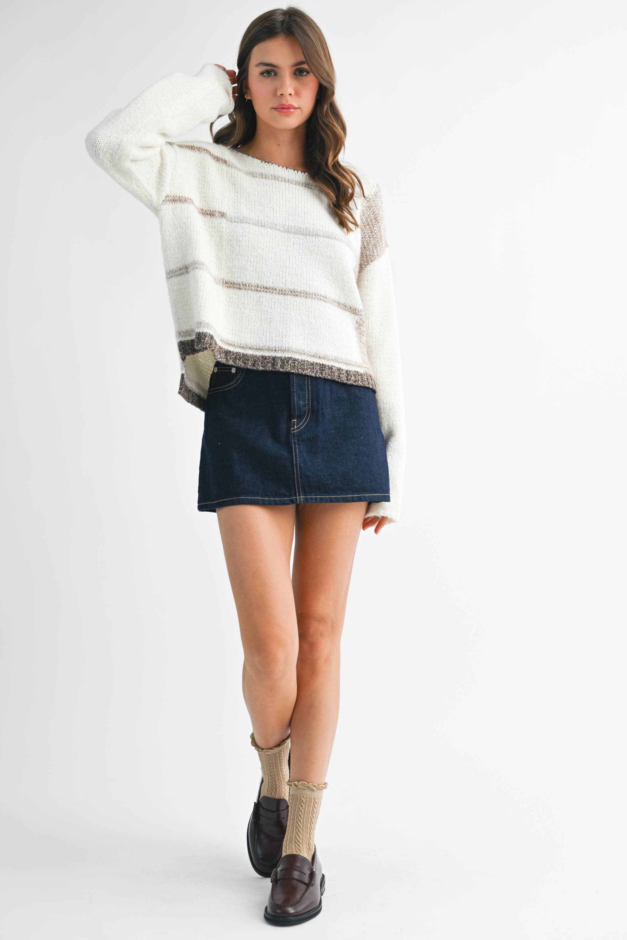 Mona Knit Stripe Pullover Sweater