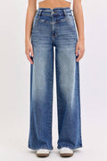 High Rise Wide Leg with V Shape Double Waist Band