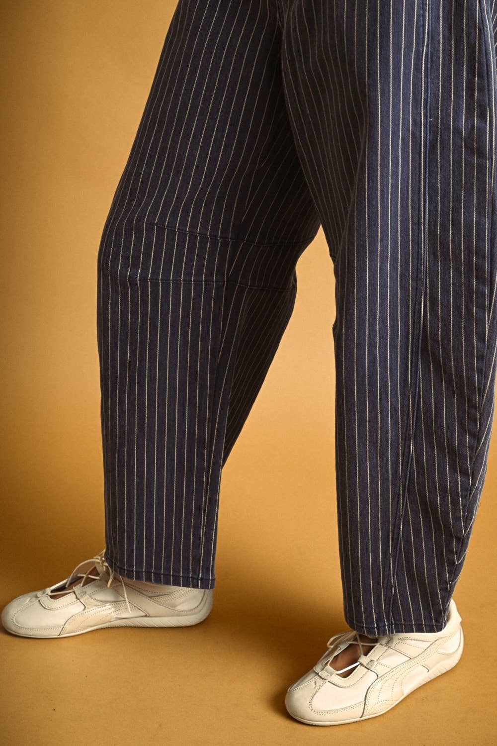 Pinstriped Barrel Pant