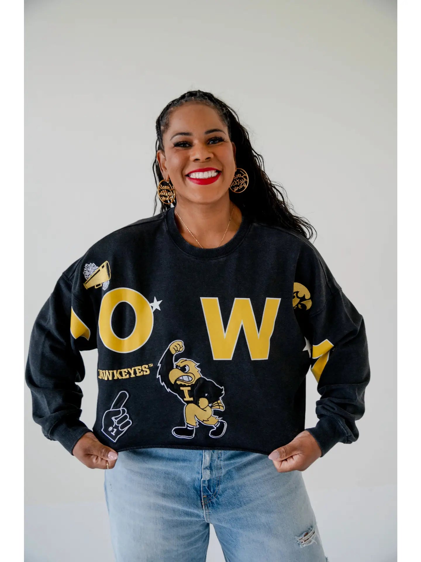 Iowa Patched Crop Sweatshirt