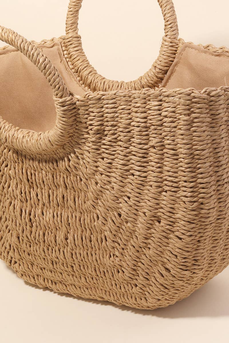 Half Moon Straw Tote