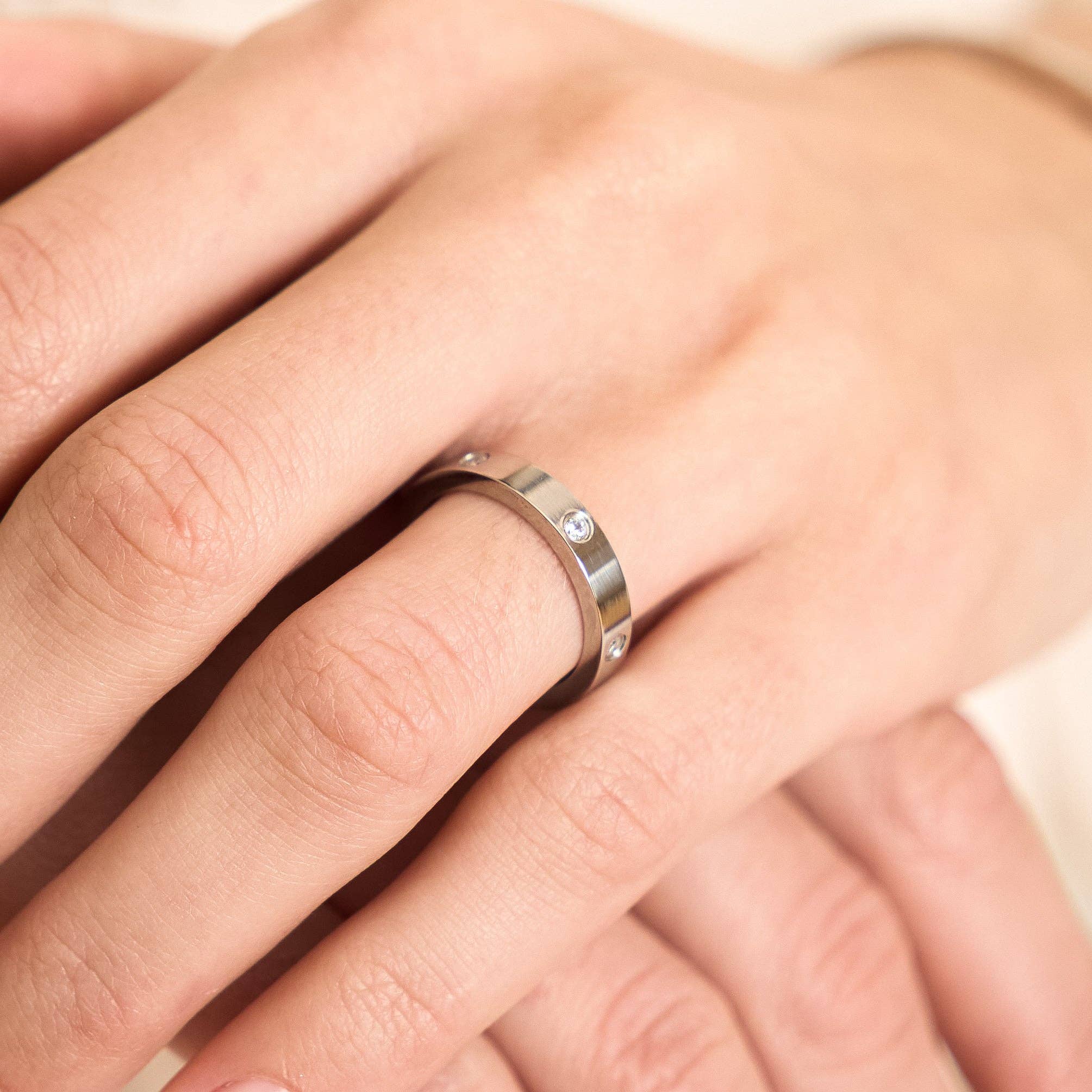 Silver Tennis Ring Band