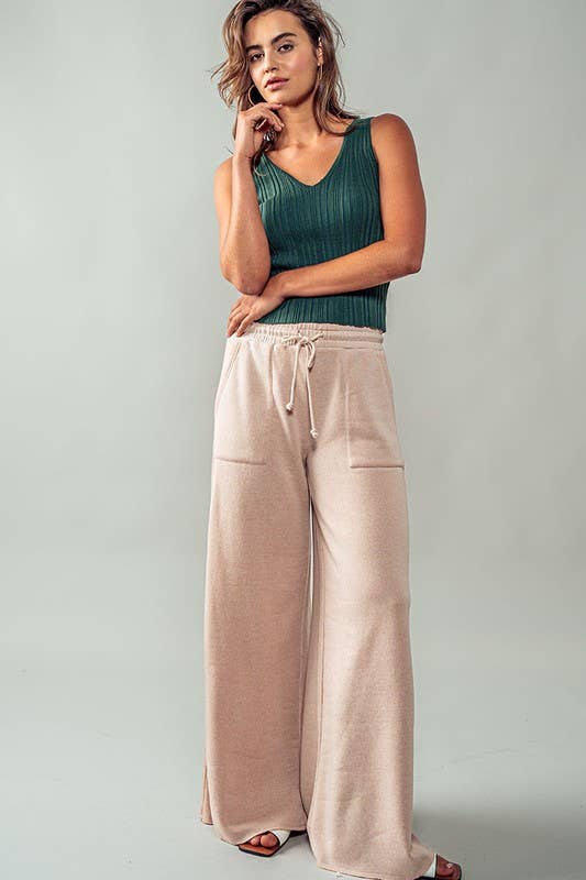 Textured Ribbed V Neck Knit Tank Top