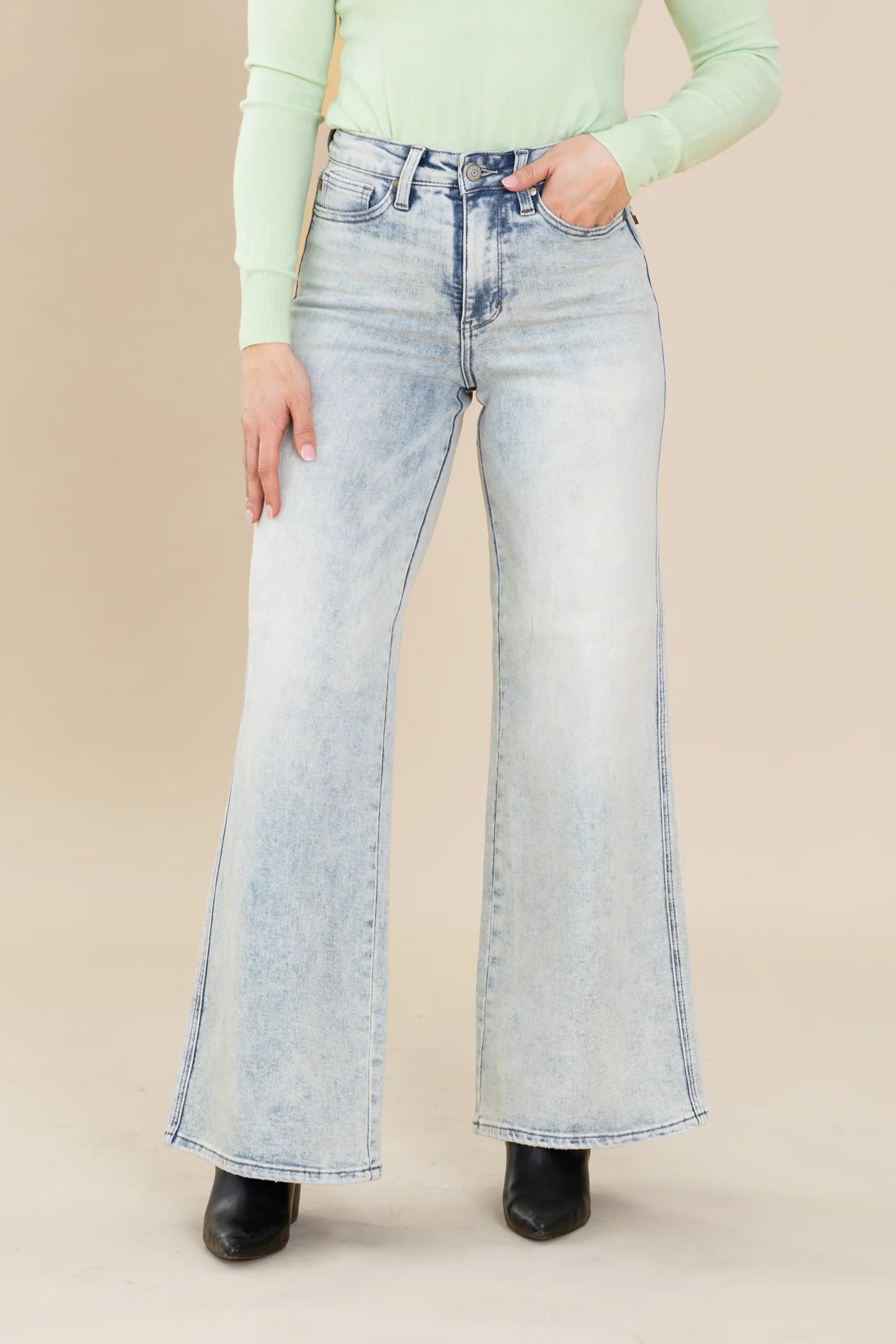 Judy Blue Tummy Control Retro Wide Jeans