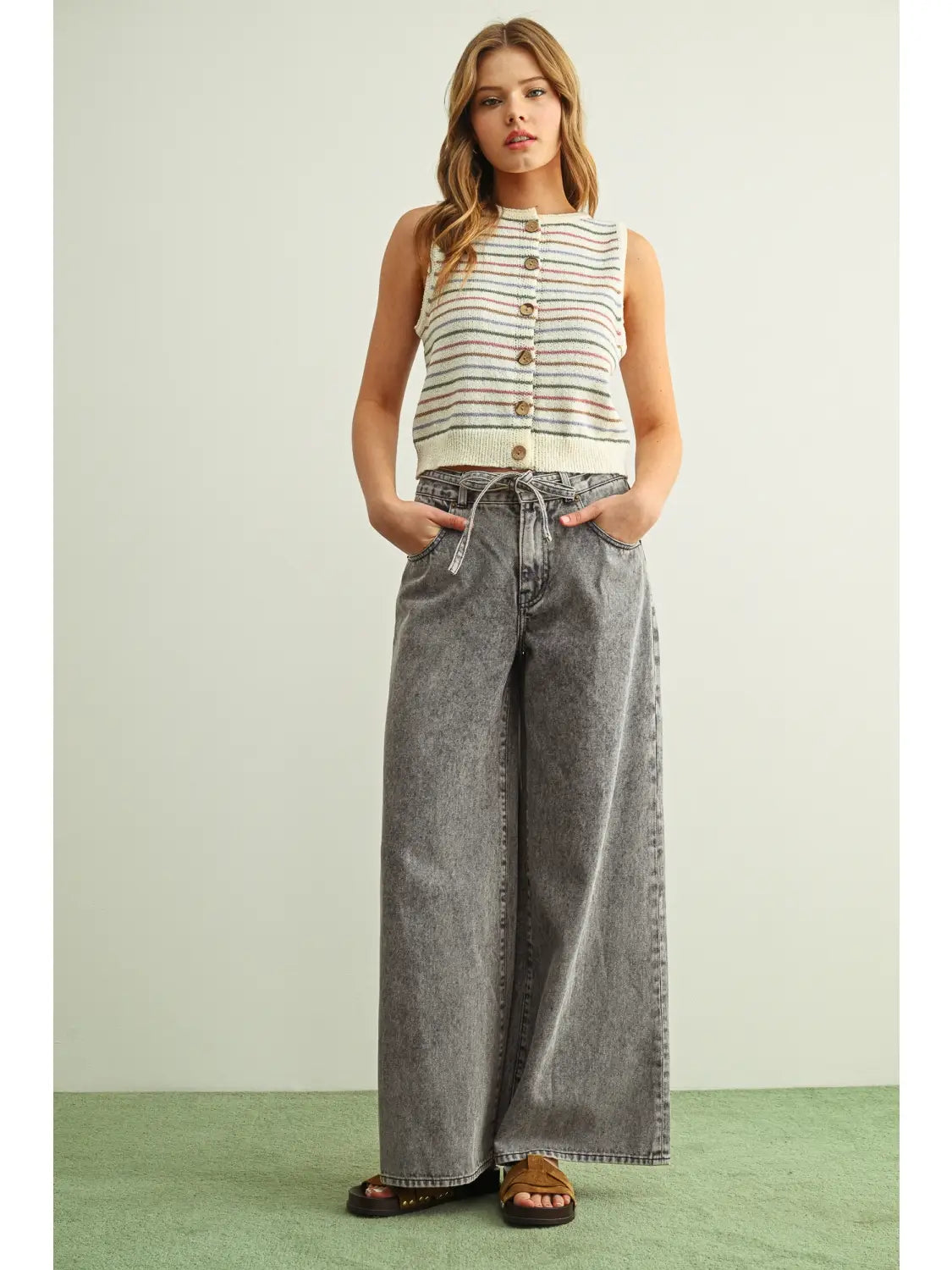 Multi Color Striped Vest