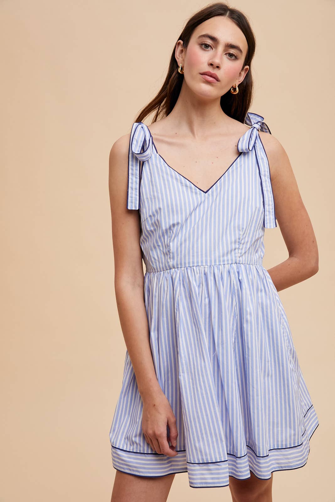 Nautical Striped Contrast Mini Dress
