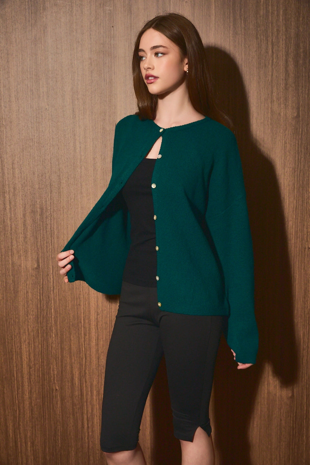 Oversized Lightweight Crew Neck Sweater Cardigan