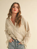 Striped Pattern Button Down Shirt