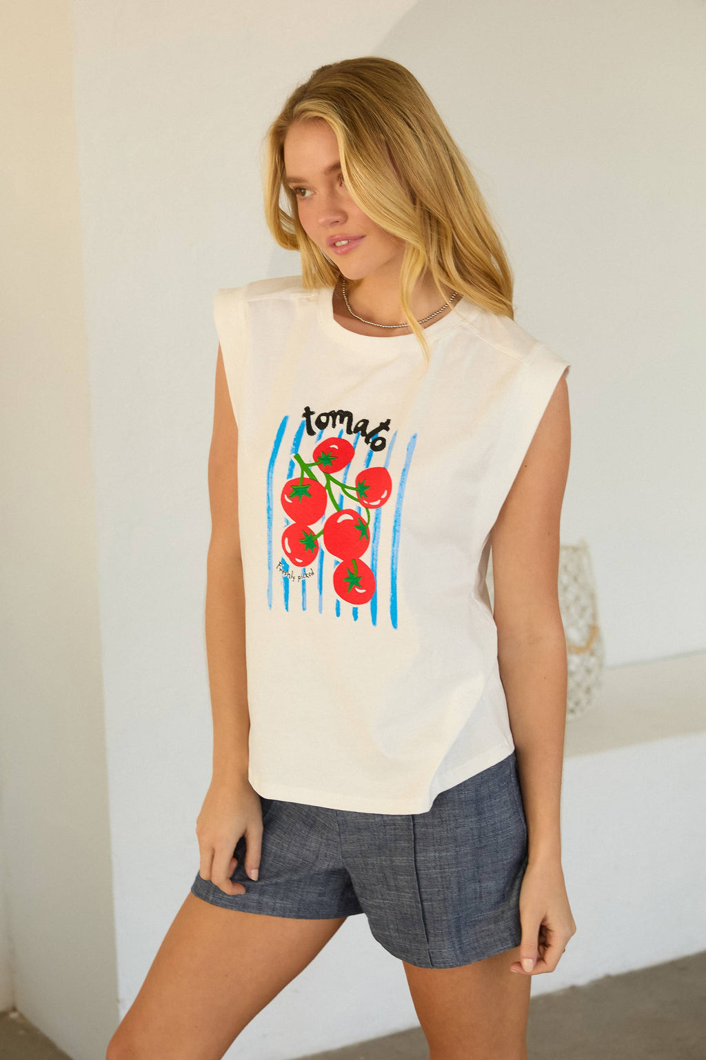 Tomato Embroidered Tee
