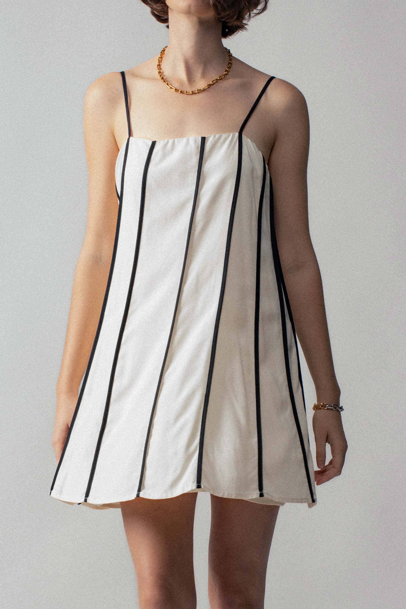 Striped A-Line Mini Dress