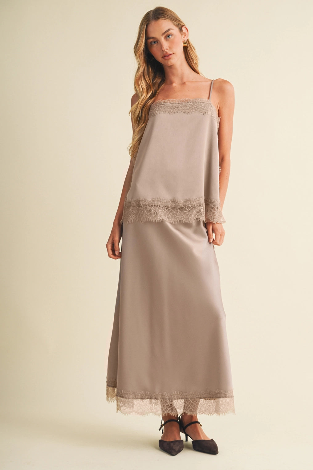 Scallop Lace Satin Cami