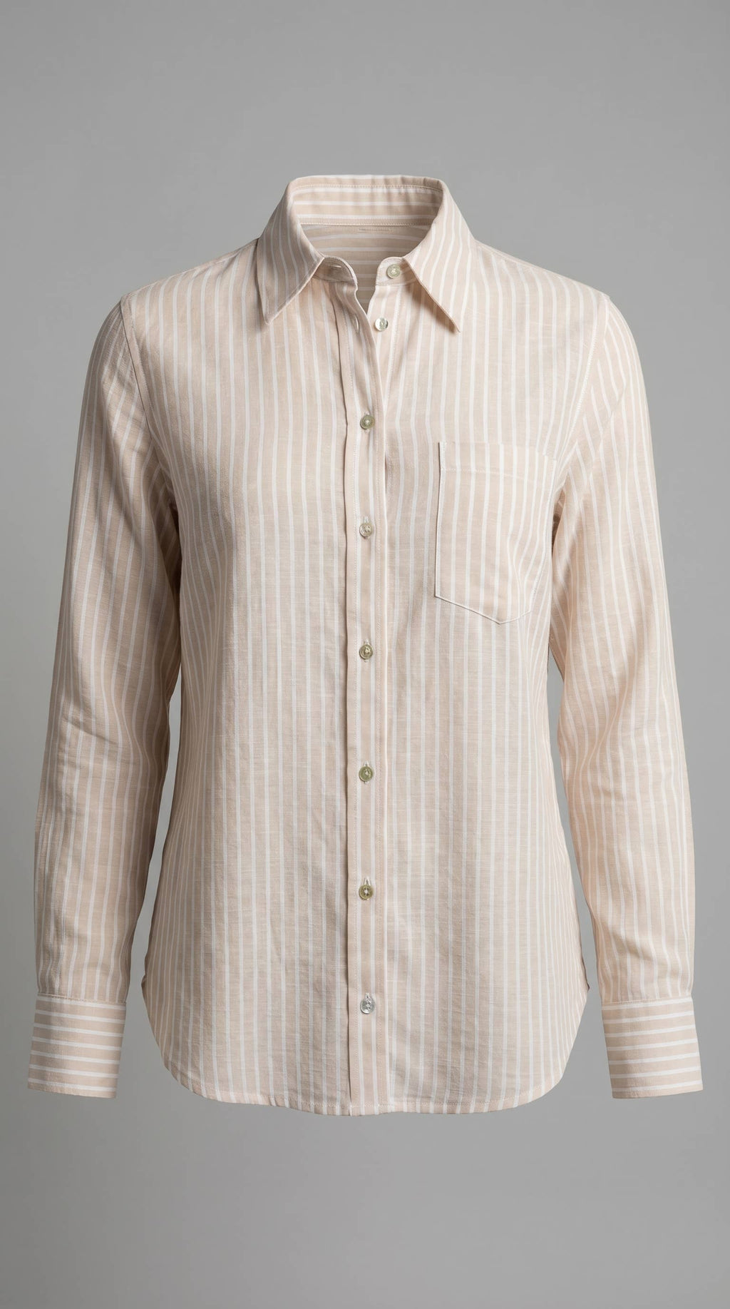 Coastal Striped Linen-Blend Button Down Shirt
