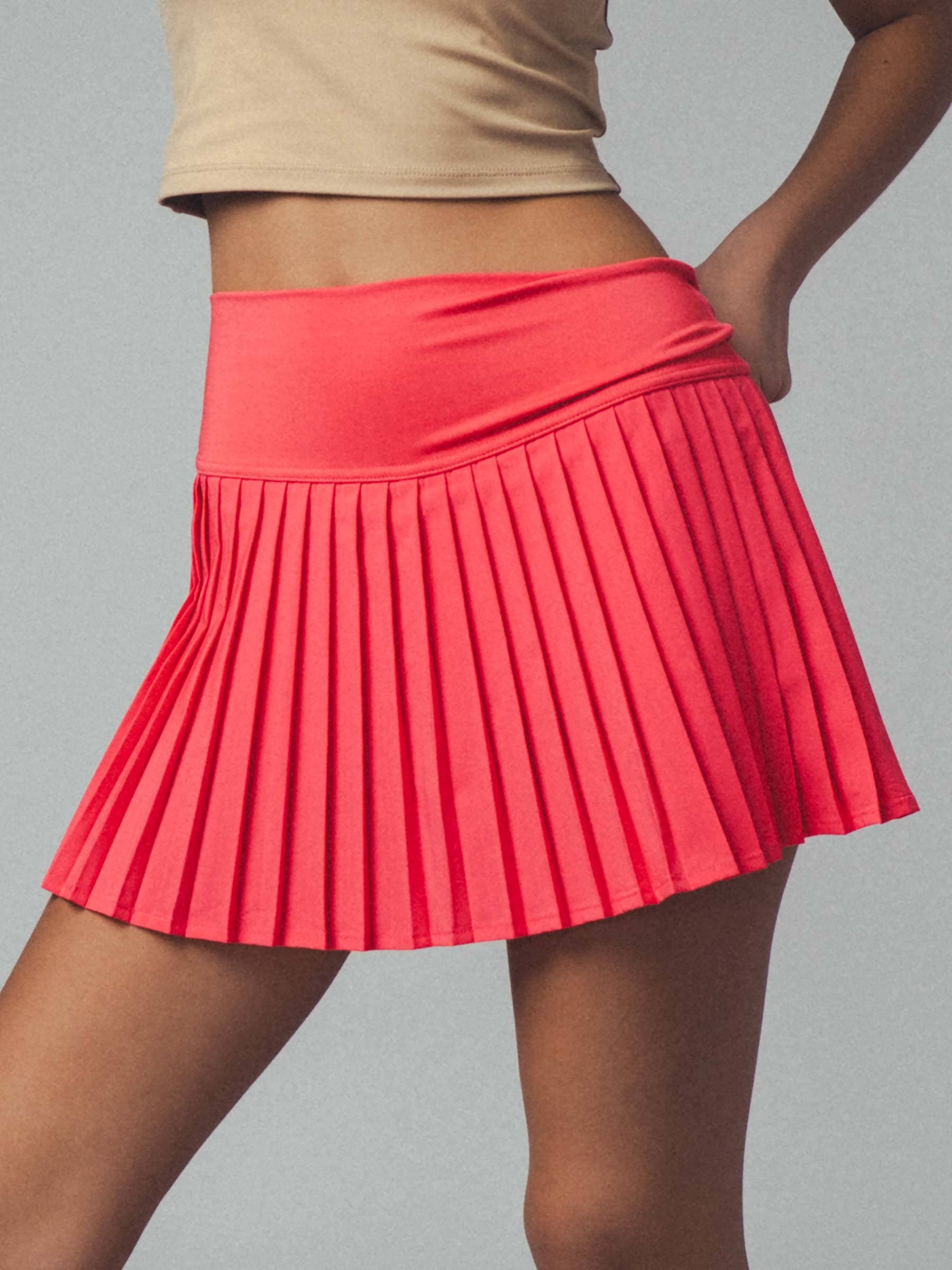 High-Waisted Pleated Tennis Skort
