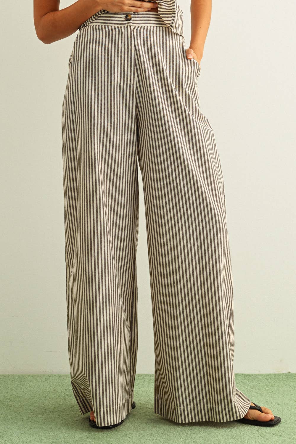 Striped Wide Leg Trouser