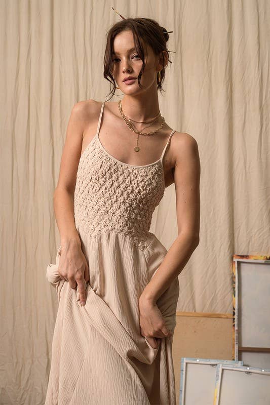 Textured Woven Maxi Dress