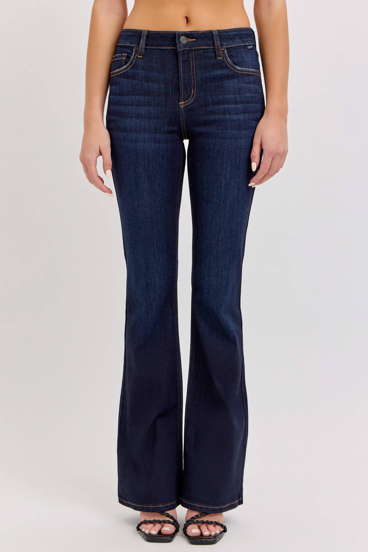 Cello Dark Mid Rise Flare Jean