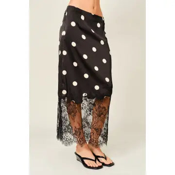 Polka Dot Lace/Satin Skirt